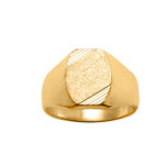 Chevalire en vermeil plateau tonneau 13mm x 10mm diamant stri sur 2 angles
