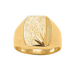 Chevalire en vermeil plateau tonneau 16mm x 14mm diamant cisel en toile dans 1 angle et stri sur ...