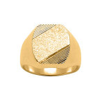 Chevalire en vermeil plateau tonneau 16mm x 14mm diamant et stri sur 2 angles