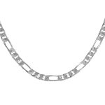 Collier en acier maille altern�e 1 + 3 - largeur 9mm longueur 55cm
