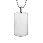 Collier en acier chane boules avec petite plaque g. i. pans arrondis de 20mm x 35mmm - longueur 50cm ...
