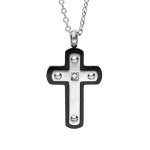 Collier en acier chaîne avec pendentif croix 46 + 5cm Collier en acier chaîne avec pendentif croix 46 + 5cm