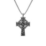 Collier en acier chaîne avec pendentif croix celtique 54 + 5cm Collier en acier chaîne avec pendentif croix celtique 54 + 5cm
