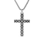 Collier en acier chaîne avec pendentif croix en maille mecanique 50 + 5cm Collier en acier chaîne avec pendentif croix en maille mecanique 50 + 5cm