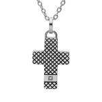 Collier en acier chaîne avec pendentif croix et oxyde 50 + 5cm Collier en acier chaîne avec pendentif croix et oxyde 50 + 5cm