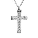 Collier en acier chaîne avec pendentif porte poudre croix 50 + 5cm Collier en acier chaîne avec pendentif porte poudre croix 50 + 5cm