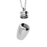 Collier en acier chane avec pendentif  porte poudre  pendentif urne 50 + 5cm