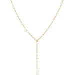 Collier en acier dor cravate (10. 5cm) rsine blanche - 40 + 5cm