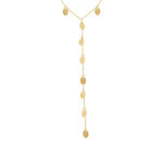 Collier en acier dor cravate (10 cm) avec pastilles lisses - 45 + 5cm