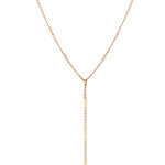 Collier en acier dor forme cravate - 38 + 5cm