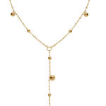 Collier en acier dor forme cravate - 42 + 5cm