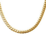 Collier en acier dor� maille anglaise 7. 5mm - 42 + 5cm