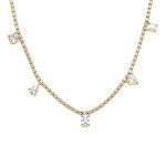 Collier en acier dor� oxydes blancs sertis riviere - 40 + 5cm