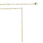 Collier en acier dor sautoir ou chane de ventre avec boules - 65. 5 + 20. 5cm