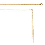 Collier en acier dor sautoir ou chane de ventre maille corde - 65. 5 + 20. 5cm