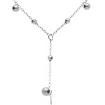 Collier en acier forme cravate avec boules - 38 + 5cm