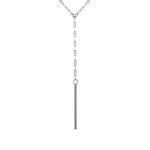 Collier en acier forme cravate avec bout vertical plein - 38 + 5cm