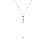 Collier en acier forme cravate avec oxydes blancs sertis clos - 40 + 5cm Collier en acier forme cravate avec oxydes blancs sertis clos - 40 + 5cm