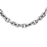 Collier en acier grosse maille forat satine - longueur 63cm