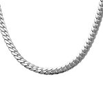 Collier en acier maille anglaise 7. 5mm - 42 + 5cm