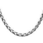 Collier en acier maille aspect torsade - 51 + 5cm