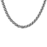 Collier en acier maille palmier largeur 6mm et longueur 43 + 4cm