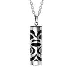 Collier en acier avec pendentif tiki force en onyx véritable 50 + 5cm Collier en acier avec pendentif tiki force en onyx véritable 50 + 5cm