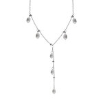 Collier en acier et perles de culture d'eau douce 40 + 4cm
