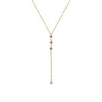 Collier en acier et pvd doré forme cravate avec oxydes blancs sertis clos - 40 + 5cm Collier en acier et pvd doré forme cravate avec oxydes blancs sertis clos - 40 + 5cm