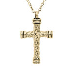 Collier en acier et pvd jaune chaîne avec pendentif porte poudre pendentif croix 50 + 5cm Collier en acier et pvd jaune chaîne avec pendentif porte poudre pendentif croix 50 + 5cm