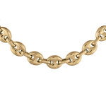 Collier en acier et pvd jaune maille grain caf massive - largeur 9mm longueur 55cm