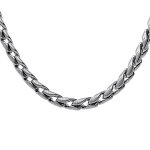 Collier en acier satin� maille aspect torsade - 51 + 5cm