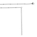 Collier en acier sautoir ou chane de ventre avec boules - 65. 5 + 20. 5cm