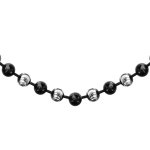 Collier en argent alternance de boules grises et noires - longueur 42cm