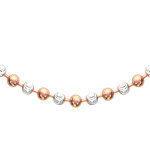 Collier en argent alternance de boules grises et roses - longueur 42cm