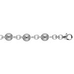 Collier en argent alternance de boules marseillaises et maillon simple - longueur 40cm rglable
