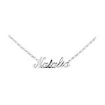 Collier en argent chane maille 1 + 1 avec dcoupe anglaise 1 prnom - longueur 40cm + 3cm de rallonge ...