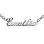 Collier en argent chaîne mailles 1 + 1 largeur 2mm avec découpe anglaise 1 prénom - longueur 40cm + 3cm ... Collier en argent chaîne mailles 1 + 1 largeur 2mm avec découpe anglaise 1 prénom - longueur 40cm + 3cm ...