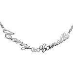 Collier en argent chaîne maille forçat avec découpe anglaise 2 prénoms - longueur 40cm + 3cm de rallonge ... Collier en argent chaîne maille forçat avec découpe anglaise 2 prénoms - longueur 40cm + 3cm de rallonge ...