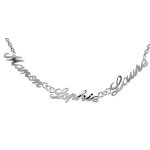 Collier en argent chaîne maille forçat avec découpe anglaise 3 prénoms - longueur 40cm + 3cm de rallonge ... Collier en argent chaîne maille forçat avec découpe anglaise 3 prénoms - longueur 40cm + 3cm de rallonge ...