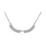 Collier en argent chaîne avec pendentifs 2 plaques prénom à graver en demi lune Collier en argent chaîne avec pendentifs 2 plaques prénom à graver en demi lune