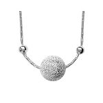 Collier en argent chaîne avec pendentif boule de neige et 1 petite boule lisse de chaque côté - longueur ... Collier en argent chaîne avec pendentif boule de neige et 1 petite boule lisse de chaque côté - longueur ...