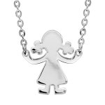 Collier en argent chaîne avec pendentif petite fille - longueur 40cm + 4cm de rallonge Collier en argent chaîne avec pendentif petite fille - longueur 40cm + 4cm de rallonge