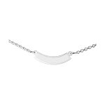Collier en argent chaîne avec pendentif plaque prénom à graver en demi lune - longueur 40cm Collier en argent chaîne avec pendentif plaque prénom à graver en demi lune - longueur 40cm
