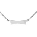 Collier en argent chaîne avec pendentif plaque prénom à graver en trapèze - longueur 40cm Collier en argent chaîne avec pendentif plaque prénom à graver en trapèze - longueur 40cm