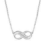 Collier en argent chane avec pendentif symbole infini  graver - longueur 42cm + 3cm de rallonge