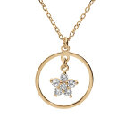 Collier en argent et doré chaîne avec pendentif anneau suspendu et étoile en oxydes blancs 40 + 5cm Collier en argent et doré chaîne avec pendentif anneau suspendu et étoile en oxydes blancs 40 + 5cm