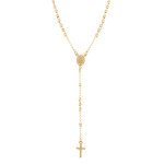 Collier en argent dor chapelet avec boules diamantes - 45 + 5cm