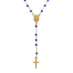 Collier en argent dor chapelet boules facetes agates bleues - 45 + 5cm