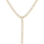 Collier en argent dor forme cravate oxydes blancs sertis tennis 3mm - 38 + 5cm